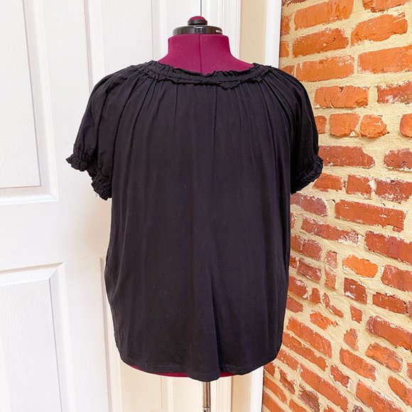 Grace Elements Black Jersey Ruffle Edge Shirt - Picture 3 of 4
